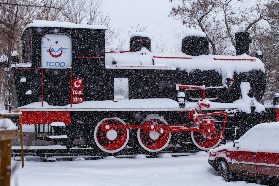 Erzurum tren garında kar