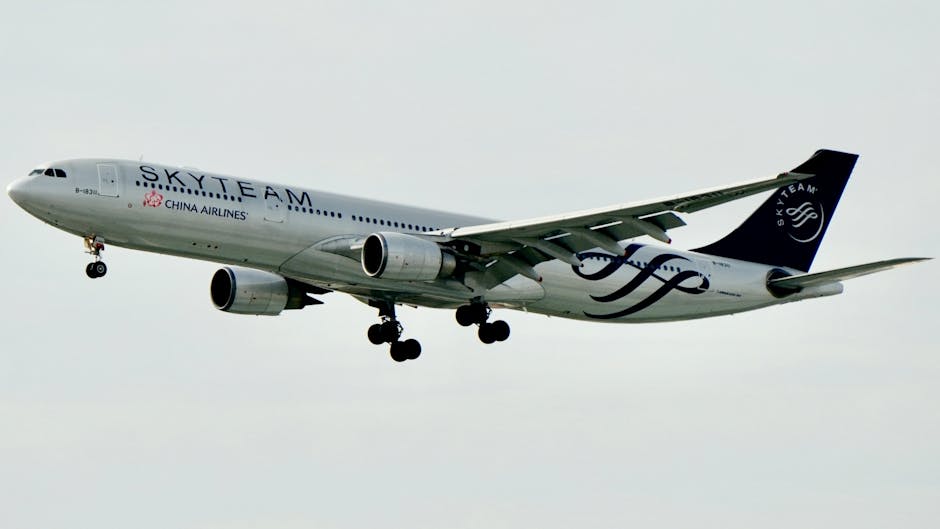 SkyTeam China Airlines Airbus A330 jet flies through clear skies.
