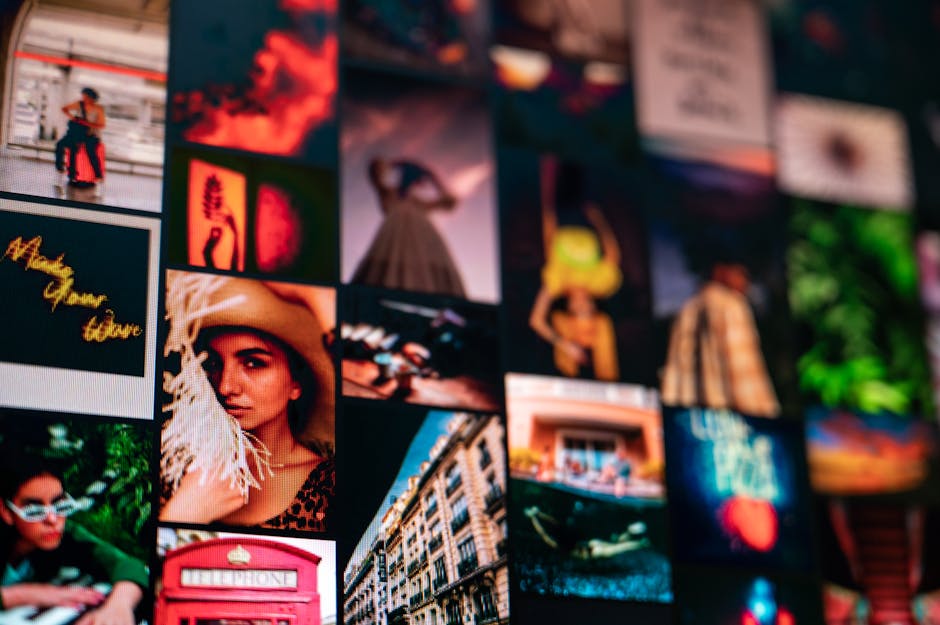 A colorful collage featuring assorted vibrant photographs, capturing diverse artistic themes.